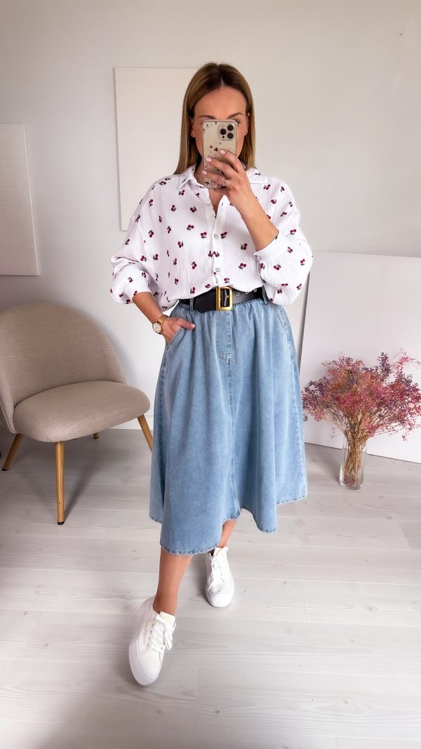 Spódnica CHARME midi denim jasny jeans
