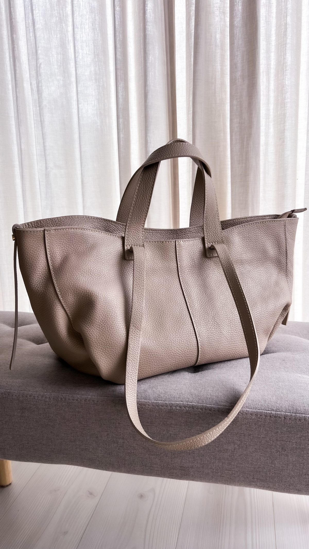 Torebka INGRID Beige Big Bag skóra naturalna - obrazek 9