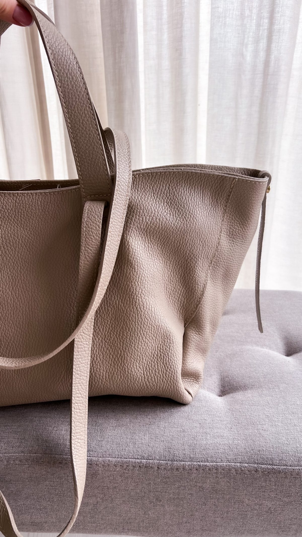 Torebka INGRID Beige Big Bag skóra naturalna - obrazek 6