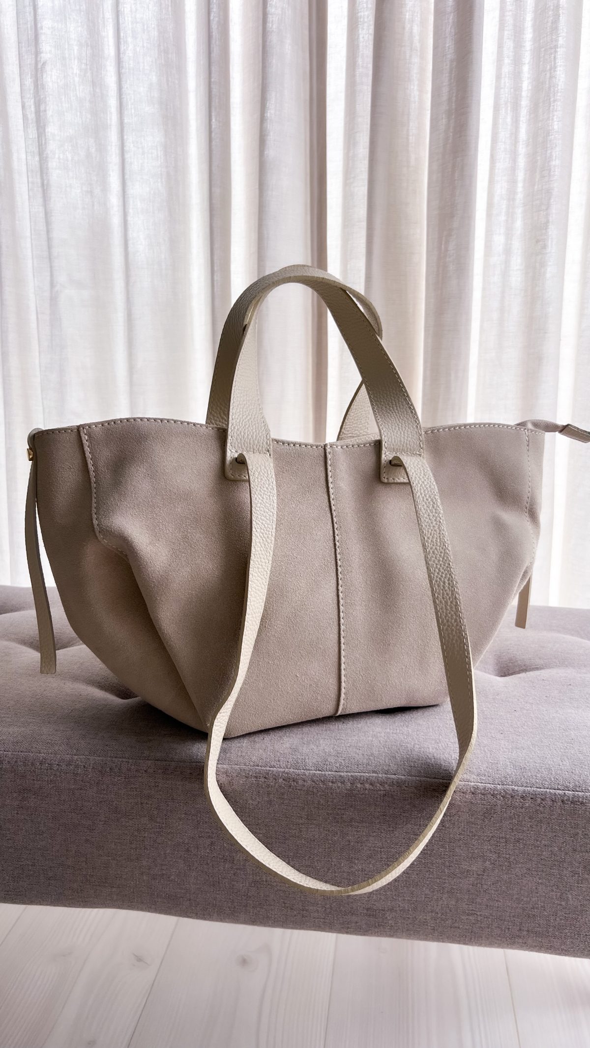 Torebka INGRID Beige Midi Bag zamsz naturalny