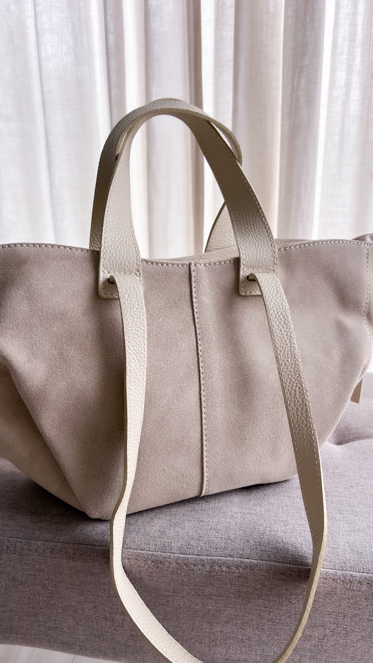 Torebka INGRID Beige Midi Bag zamsz naturalny - obrazek 6