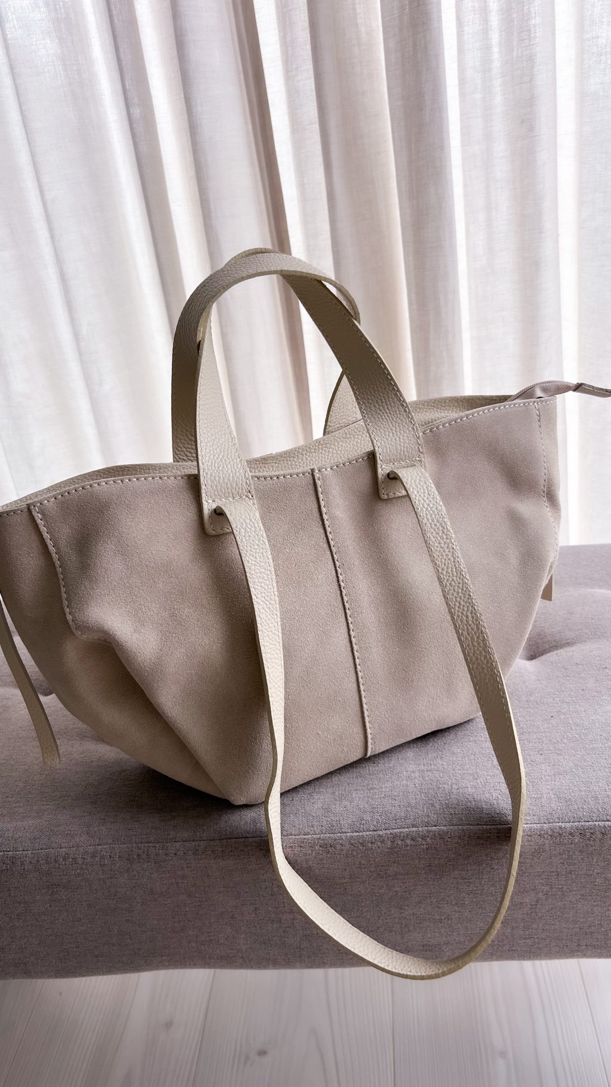 Torebka INGRID Beige Midi Bag zamsz naturalny - obrazek 8