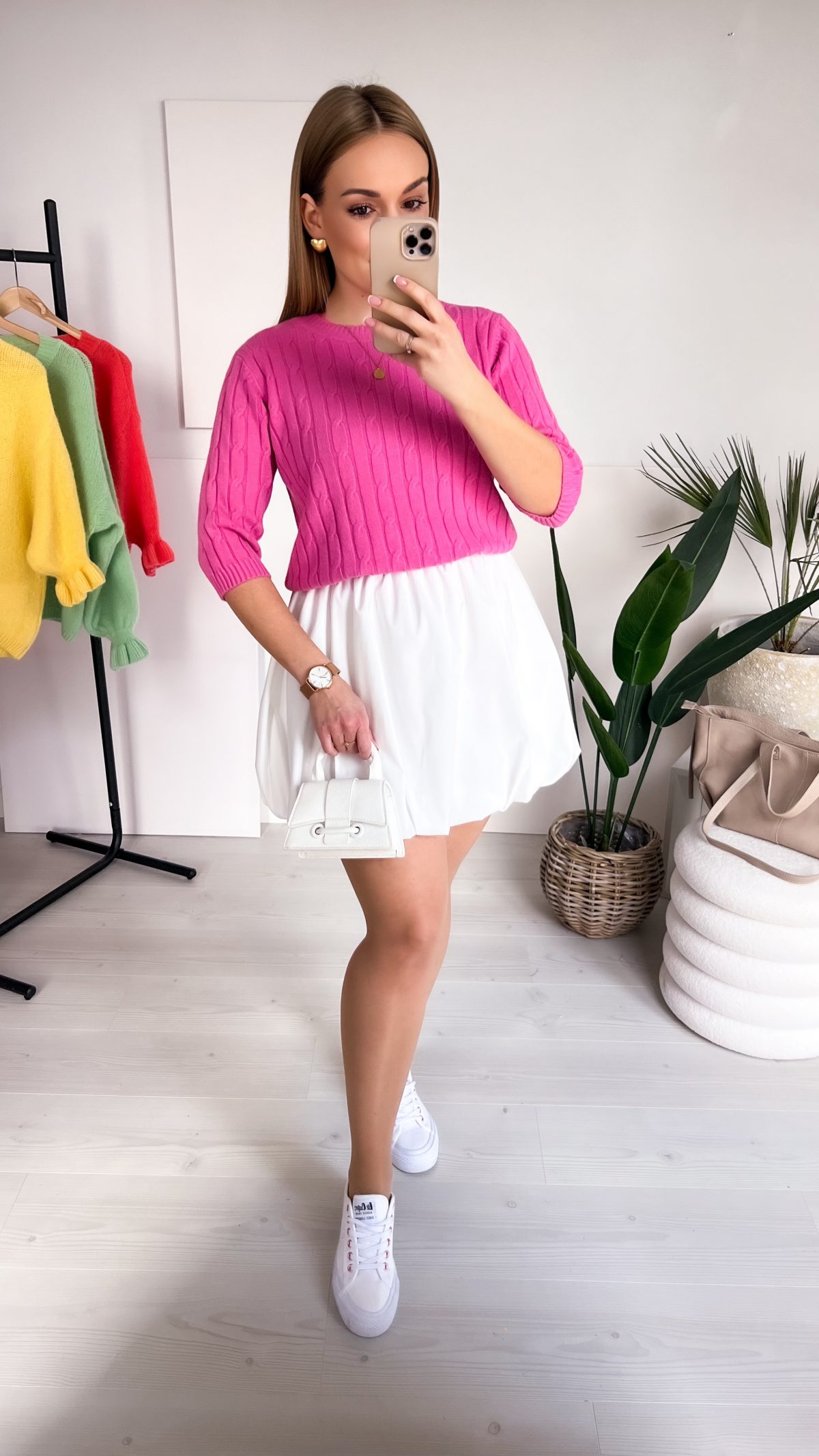 Sweter 🌷 "April Cozy" różowy warkocz - obrazek 5