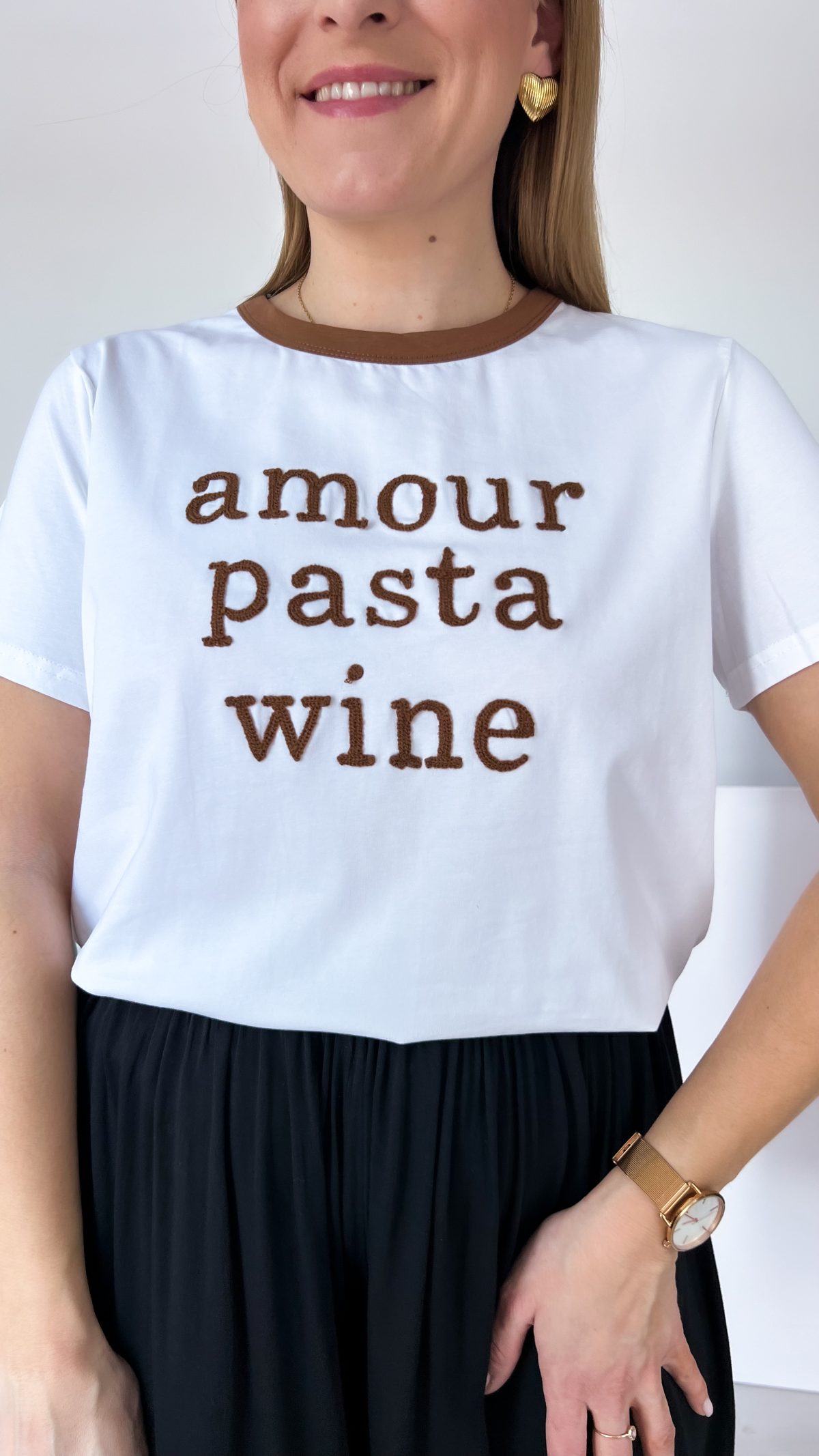 T-shirt AMOUR PASTA VINE brązowy - obrazek 3