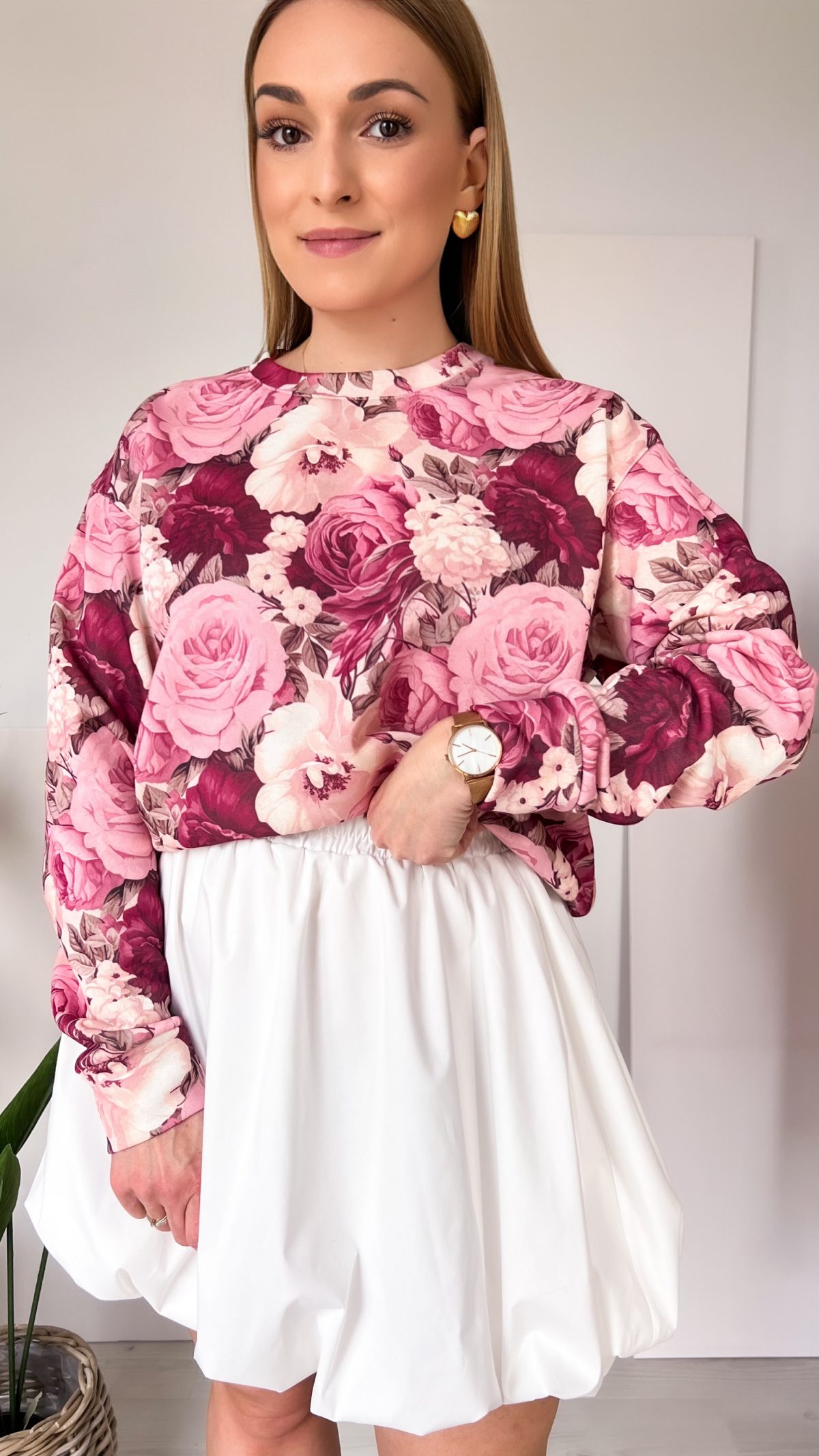 Bluza 🌺 "Spring Hug" amarantowa - obrazek 5