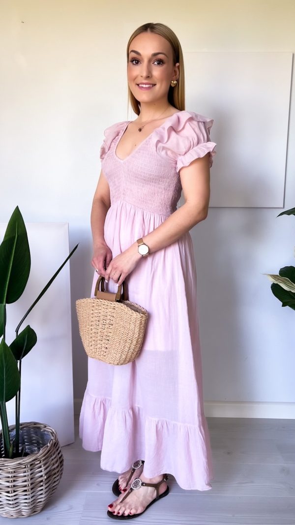 Sukienka MONICA pudrowa