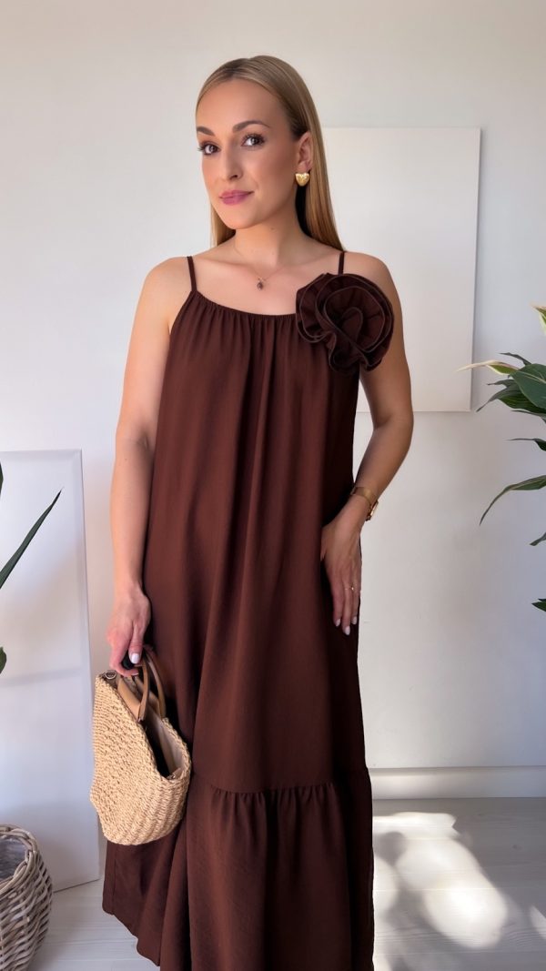 🌸 Sukienka LILIA czekoladowa