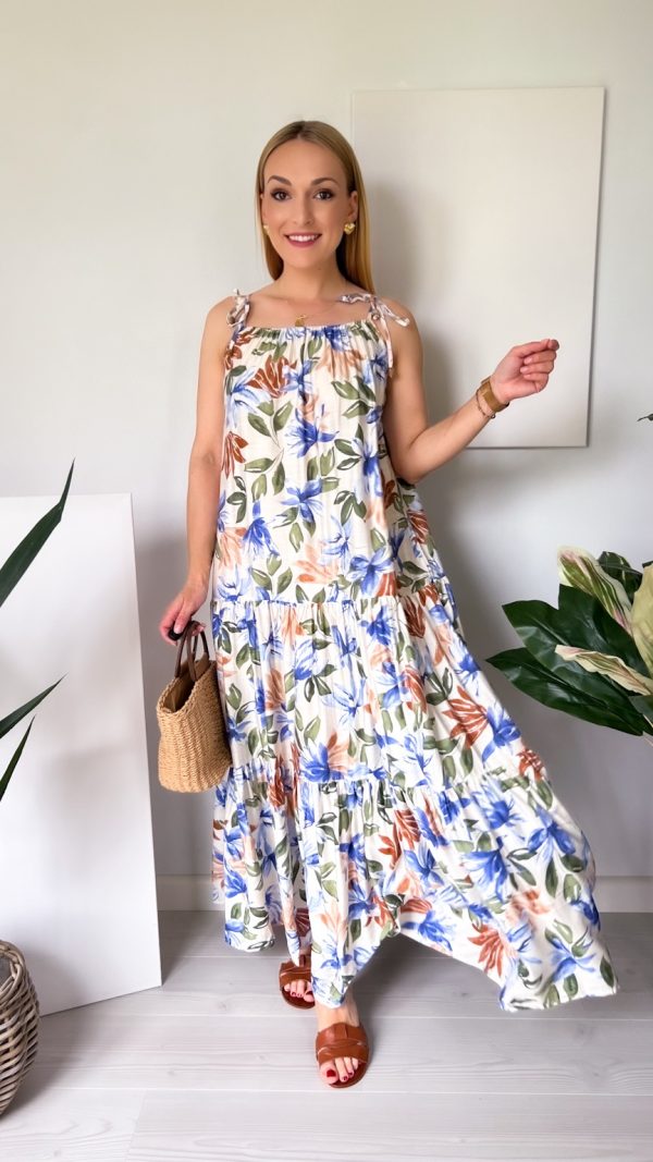 Sukienka BLUE LAGOON niebieska- khaki