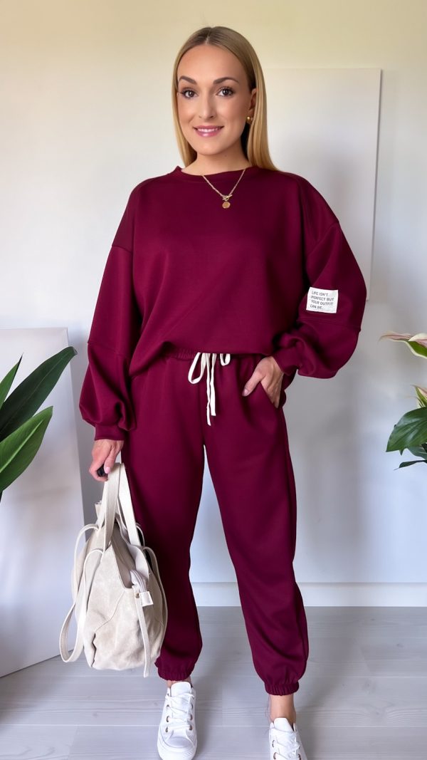 Komplet dresowy LIFE bordo
