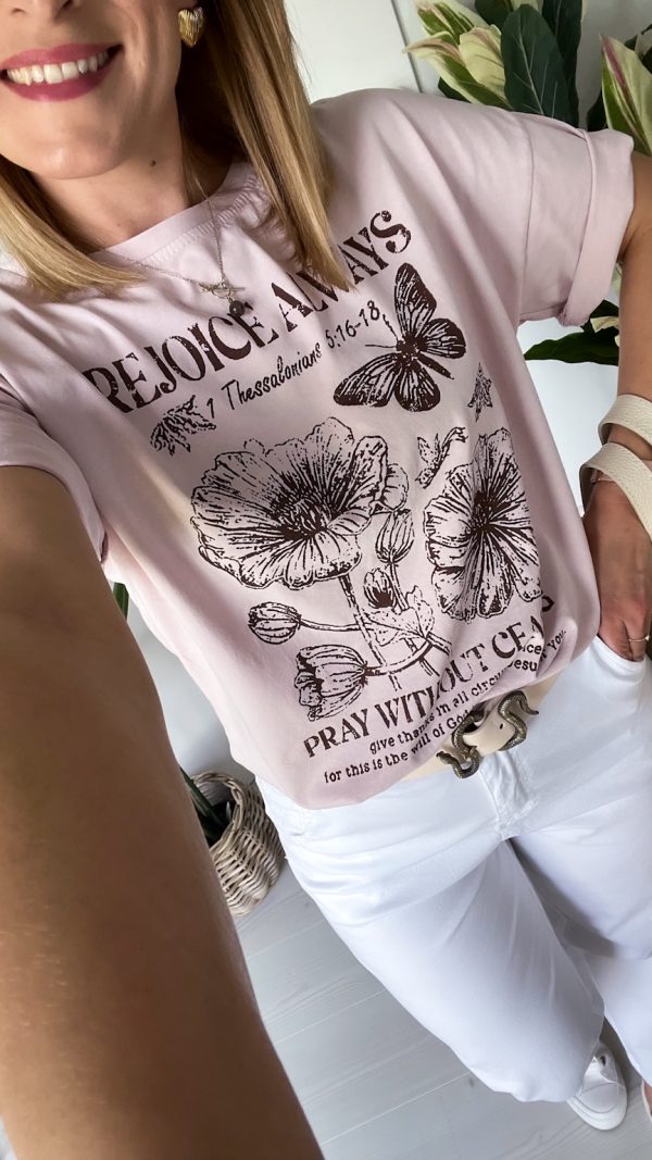 T-shirt REJOICE ALWAYS puder