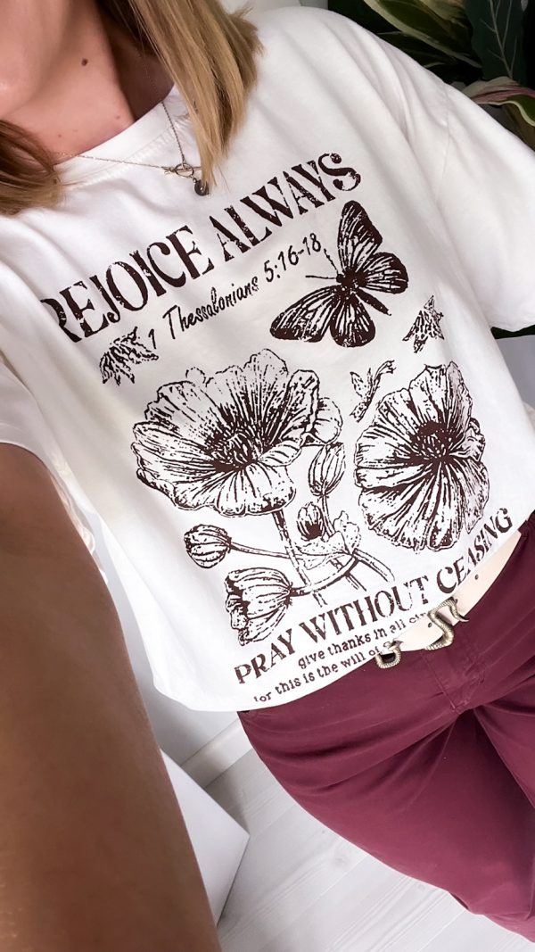 T-shirt REJOICE ALWAYS biała
