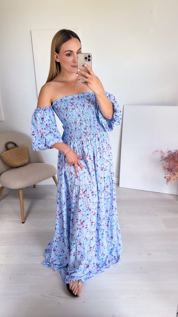 🌸 Błękitna hiszpanka maxi