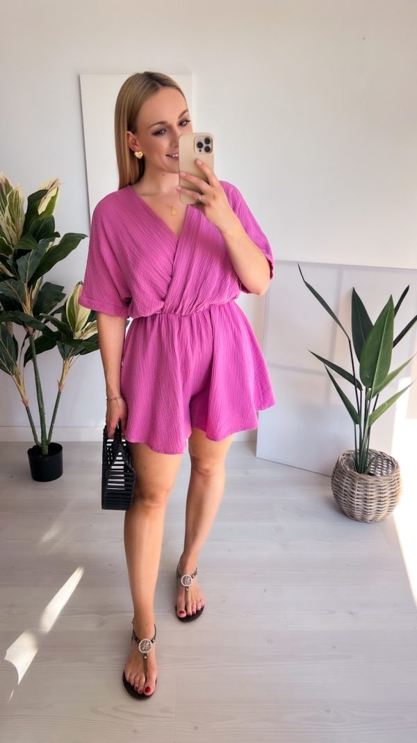 🌸 Kombinezon muślinowy jagodowy