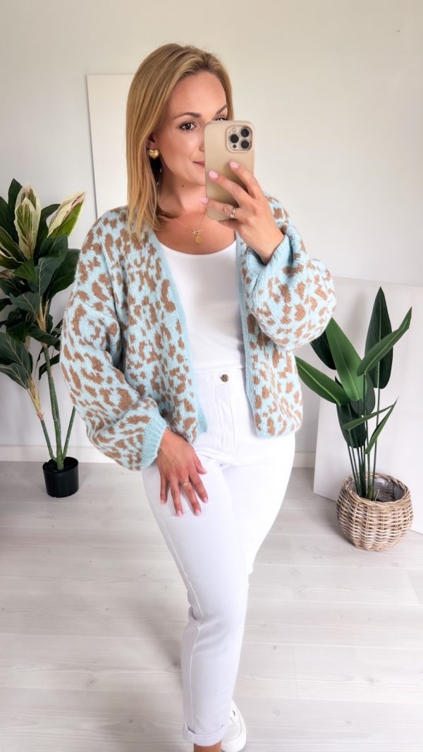 Narzutka sweter BLUE & CHOCO PANTHER