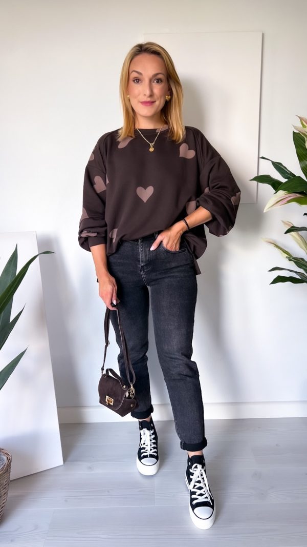 Bluza HEARTS czekolada