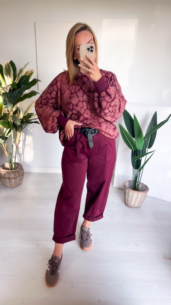 Spodnie typu BALOON NESTI bordo