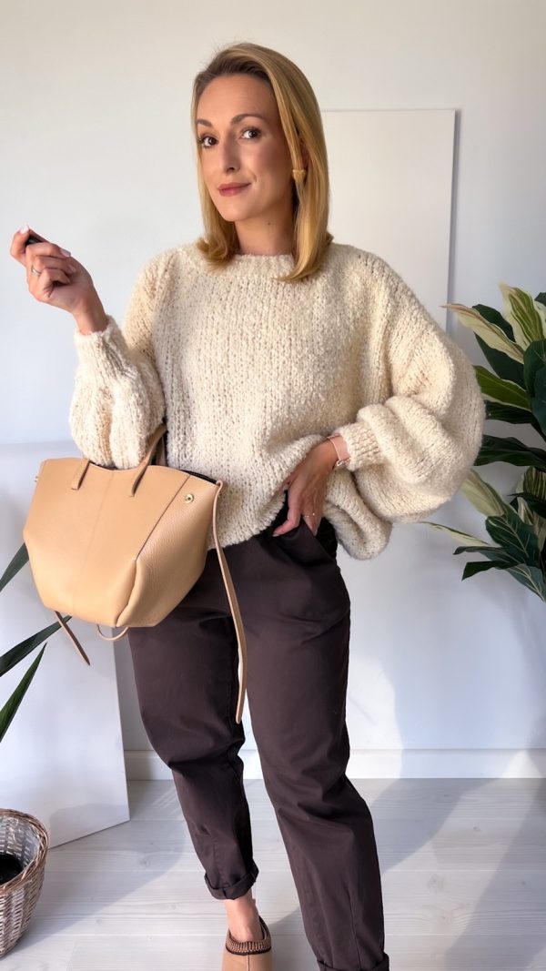 Sweter oversize TEDDY beż