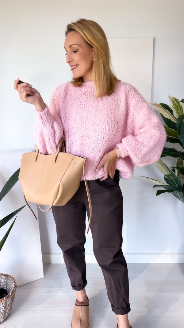 Sweter oversize TEDDY róż