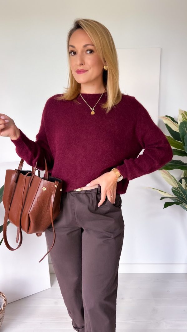 PREORDER Sweterek JOY baby alpaka długi rękaw bordo