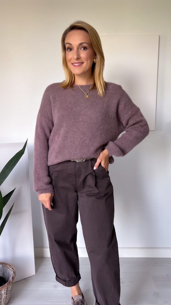 Sweter z alpaką czekolada