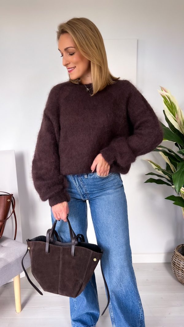 Sweter MARELLA 80% KID MOHER czekolada