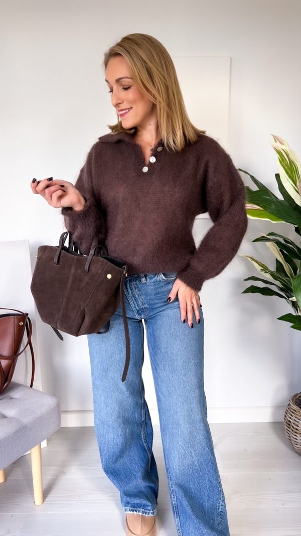 Sweter KID MOHER 80% Polo czekolada