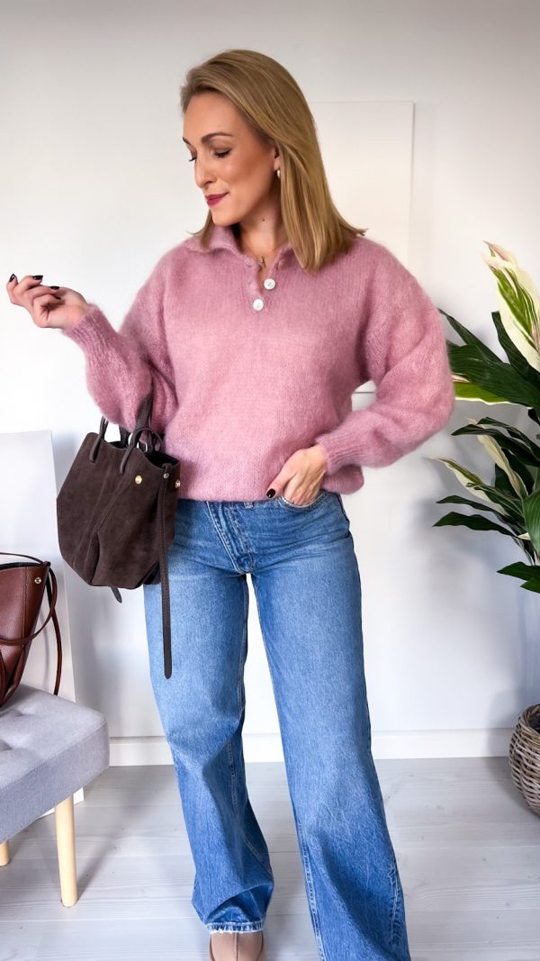 Sweter KID MOHER 80% Polo jagoda