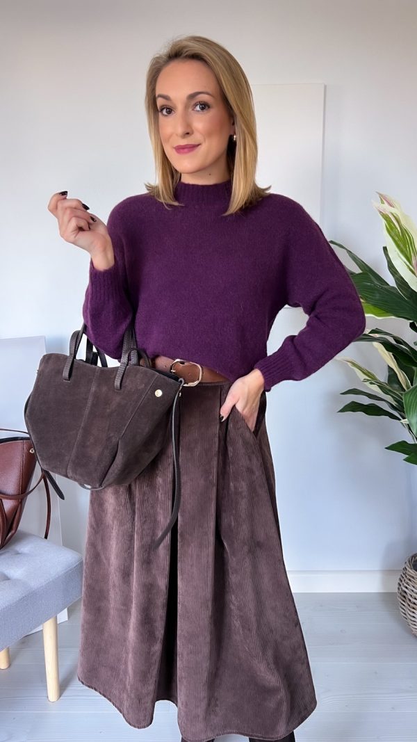 Sweterek półgolf JOY baby alpaka długi rękaw śliwka