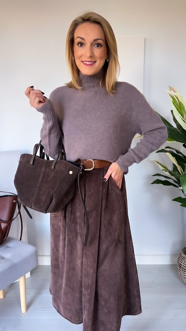 Sweterek półgolf JOY baby alpaka długi rękaw fango