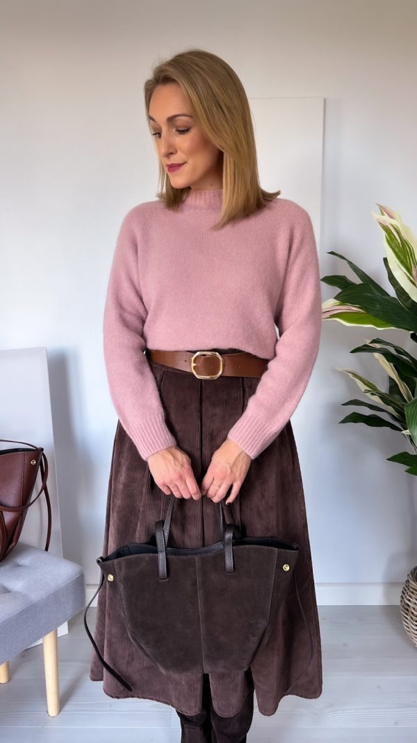 Sweterek półgolf JOY baby alpaka długi rękaw puder