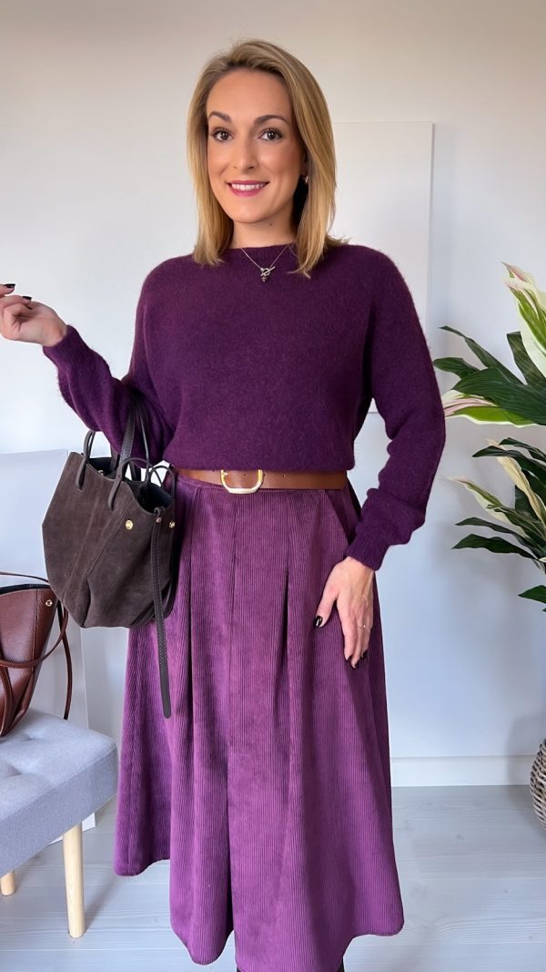 Sweterek JOY baby alpaka długi rękaw śliwka