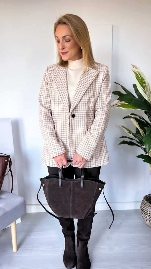 Marynarka w kratkę beż