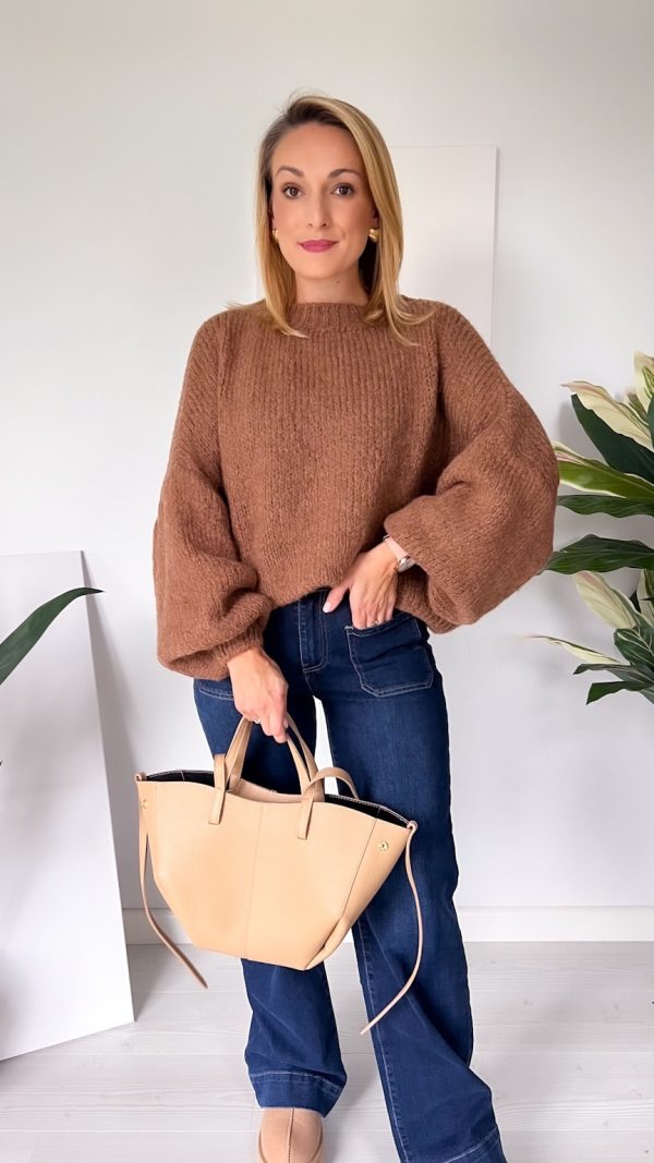 Sweter ZARAYA mleczna czekolada