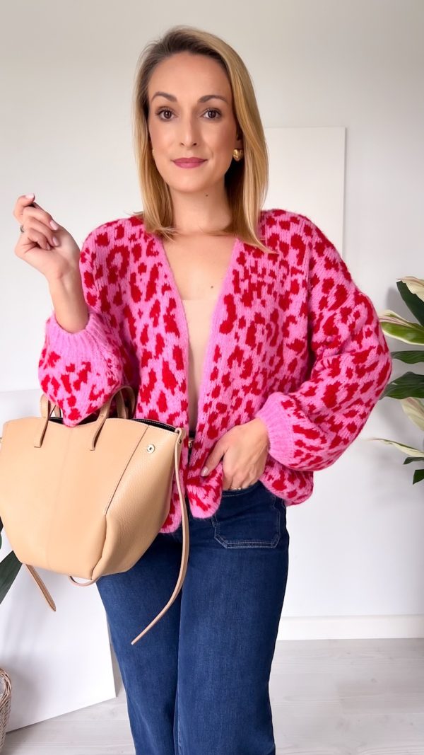 Narzutka sweter  PANTHER czerwona pantera