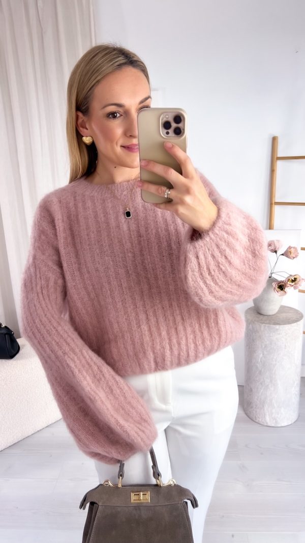 Sweterek KID MOHER 60% puder