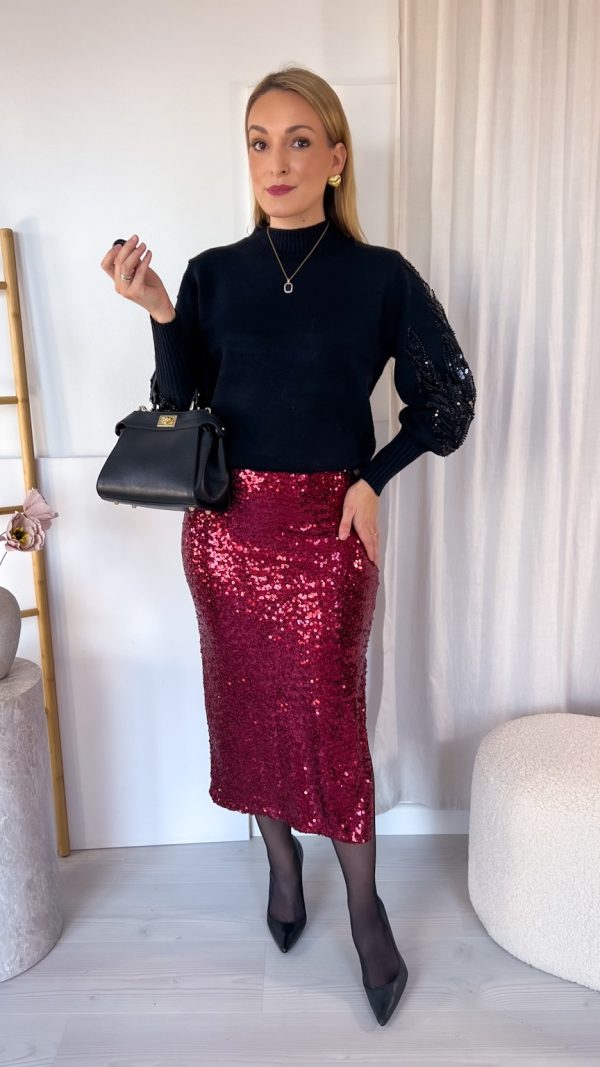 Spódnica SHINE bordo