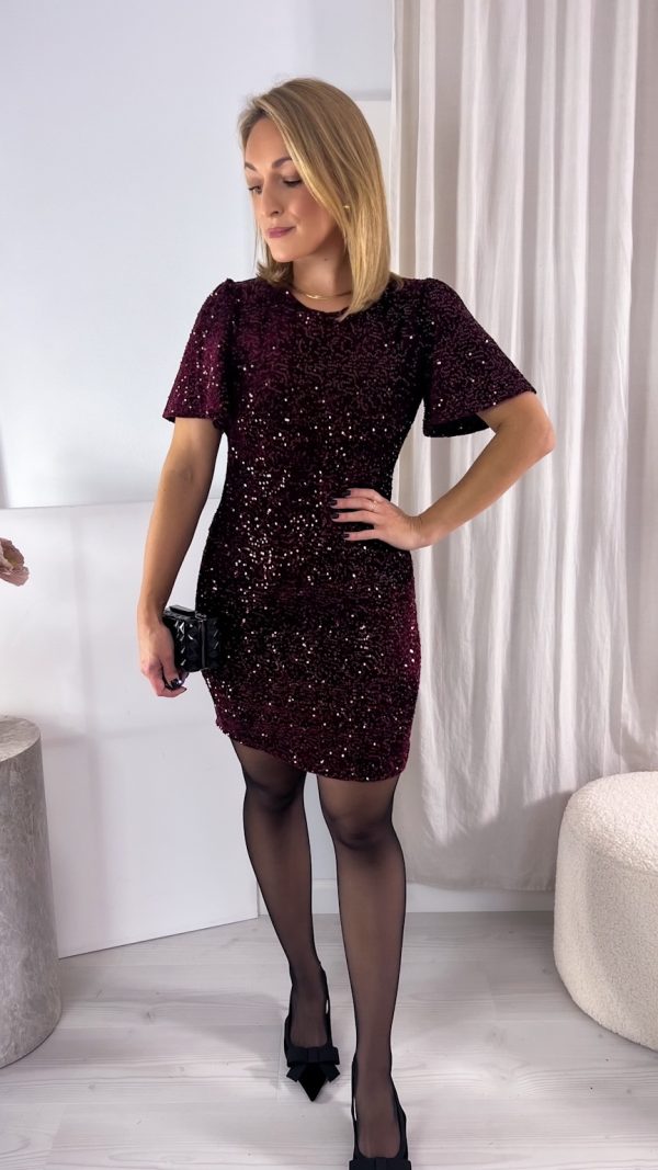 Sukienka GLAM BUTTERFLY bordo