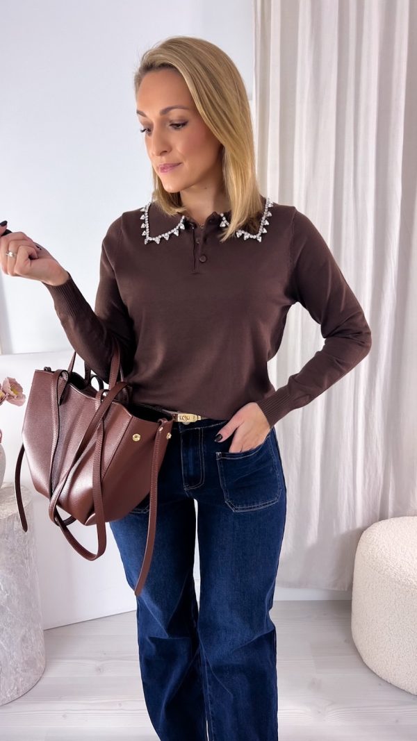 Sweterek CRYSTAL czekolada