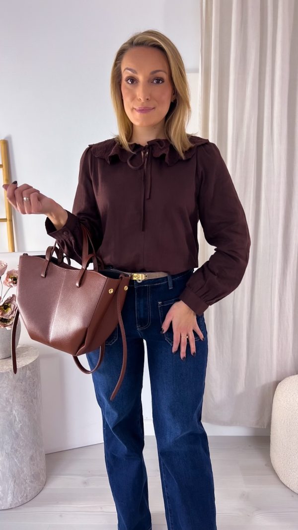 Koszula ROMATIC BOW czekolada