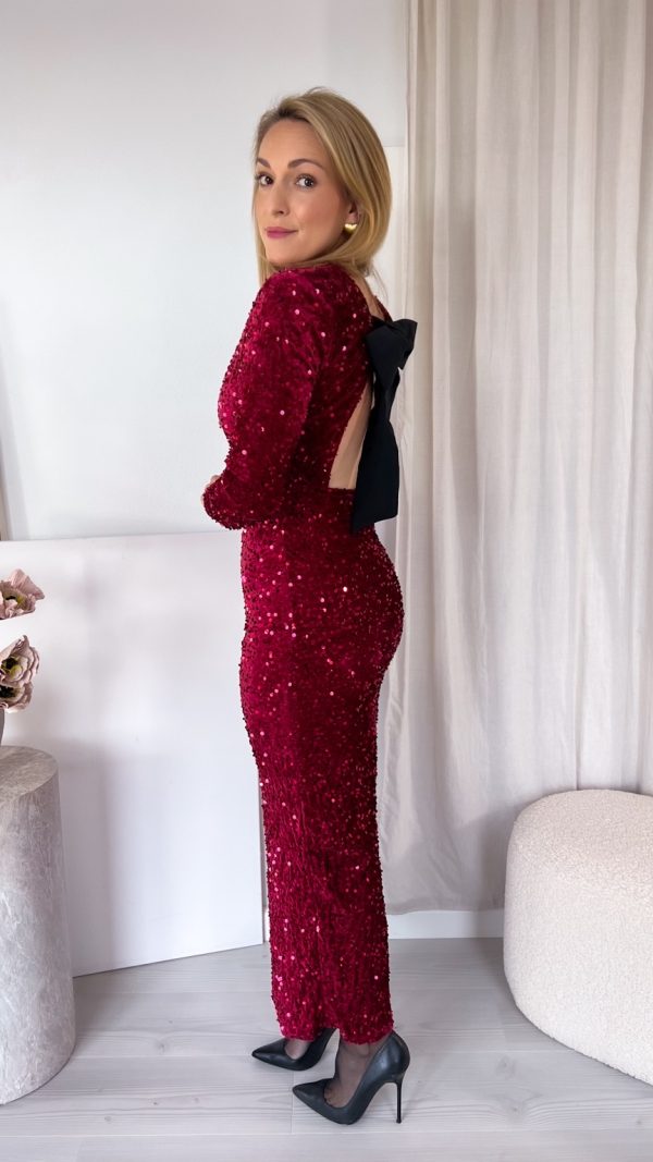 Suknia Diamond Bow Glow vino