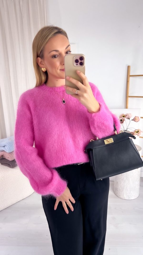 Sweter MARELLA 80% KID MOHER róż