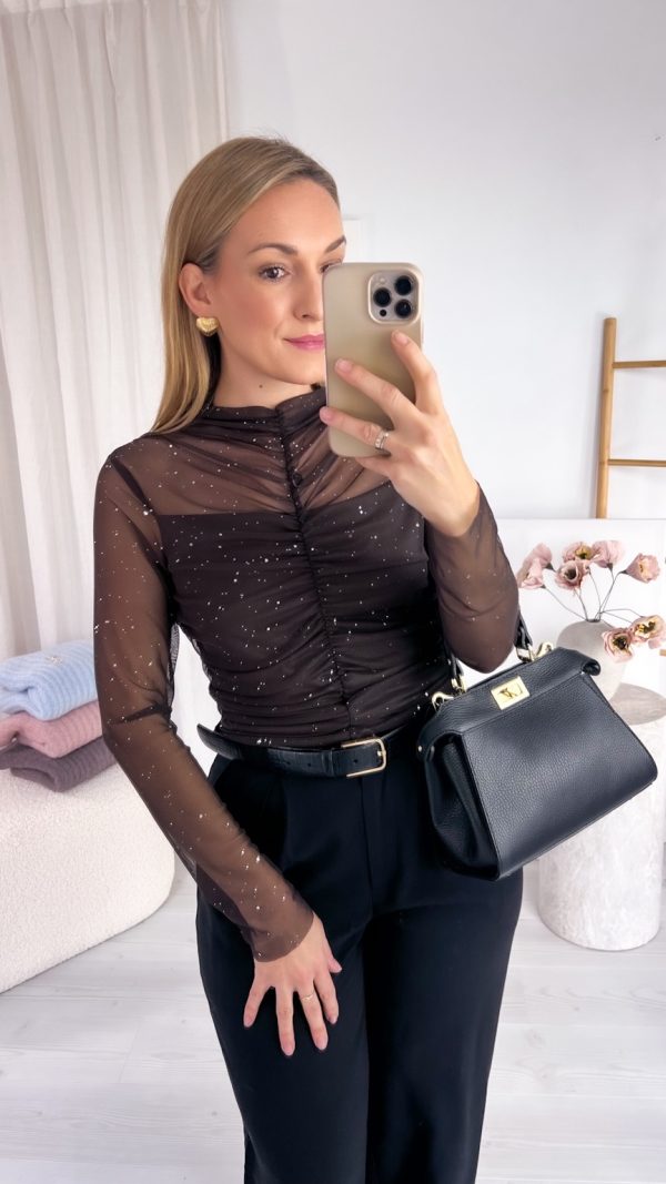 Bluzka SILVERSHINE czekoladowa