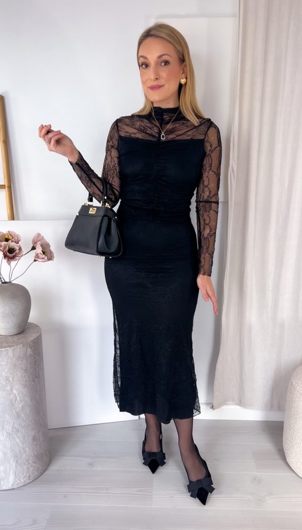 Komplet koronkowy czerń