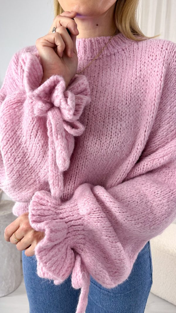 Sweter BOW pudrowy 🌸