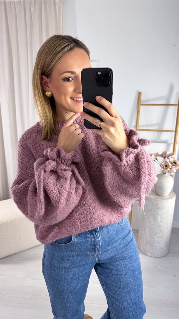 Sweter BOW jagodowy 🫐