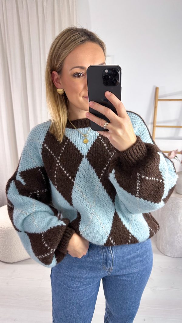 Sweter ROMB turkusowy