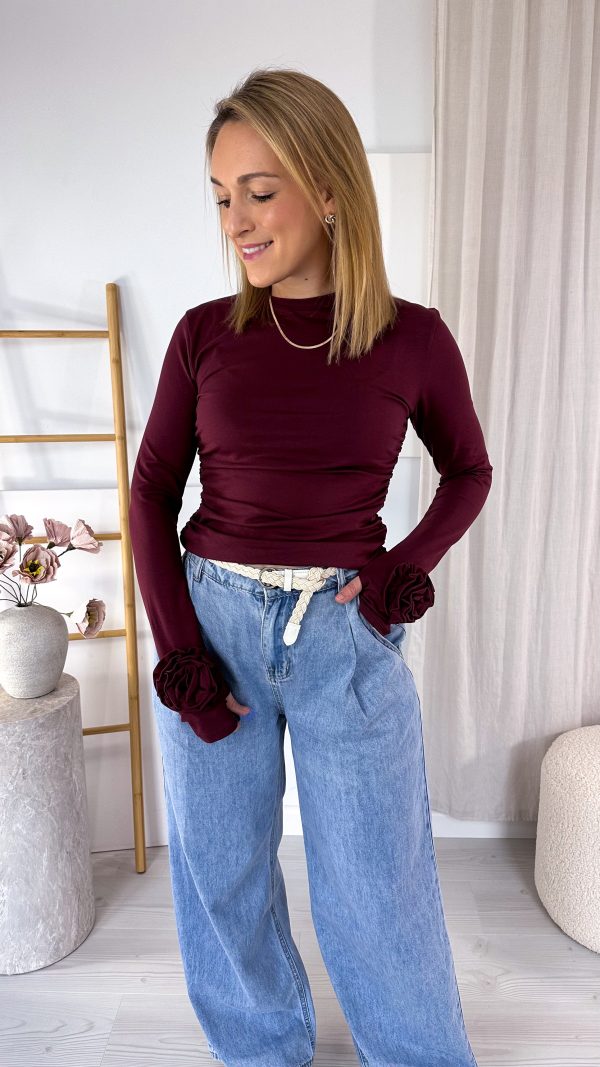 Bluzka BASIC ROSE bordowa