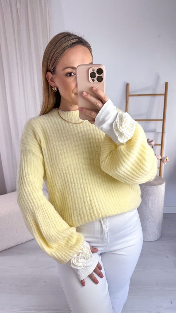 Sweterek GRACE z baby alpaką żółty 💛