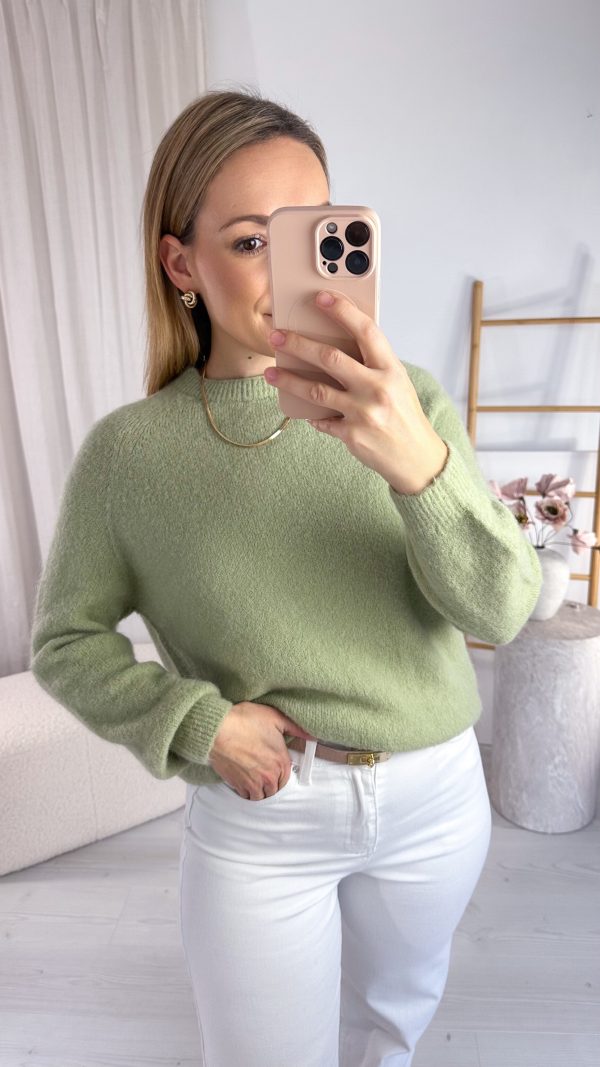 Sweterek JOY baby alpaka długi rękaw pistacja