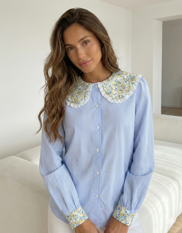 Koszula Kwiatowy Szept niebieska